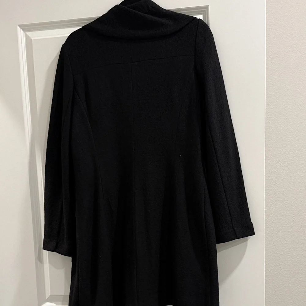 Chico’s  Black Women's Sweater Coat w/fringe sz 1 sx m